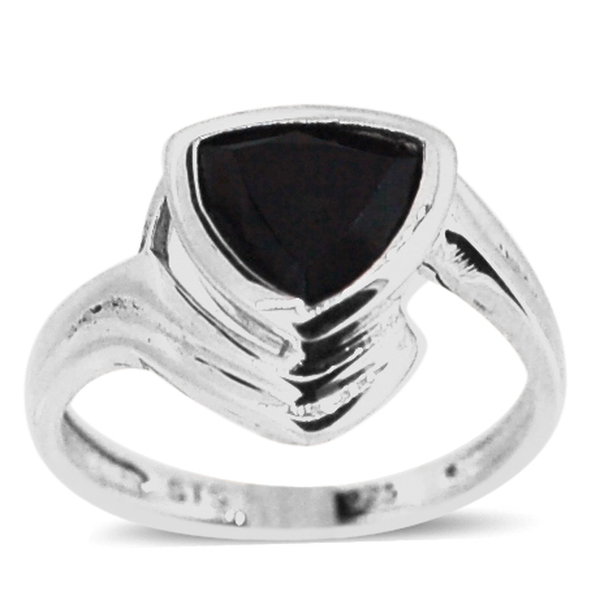 Boi Ploi Black Spinel (Trl) Solitaire Ring in Sterling Silver 2.500 Ct.
