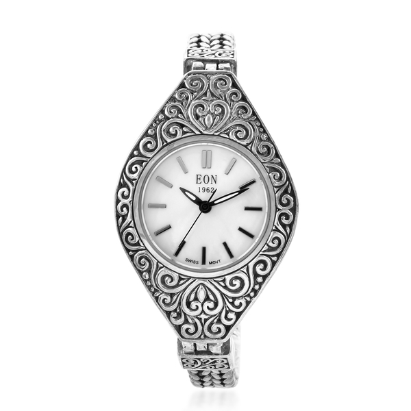 Royal Bali Collection - EON 1962 Swiss Movement Water Resistant Watch (Size 7.25) in Sterling Silver