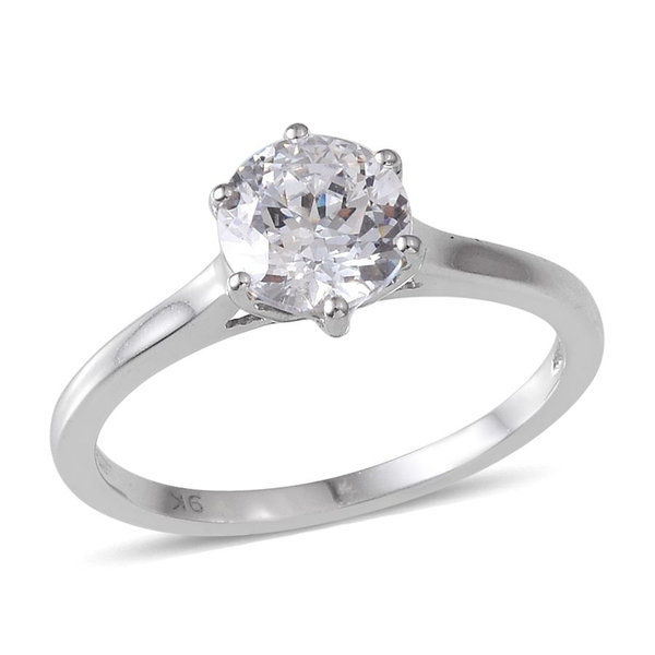 9K W Gold (Rnd) Solitaire Ring Made with Finest CZ 1.030 Ct.