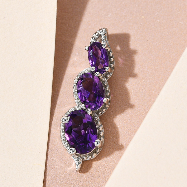 Moroccan Amethyst Pendant in Platinum Overlay Sterling Silver 1.35 Ct.