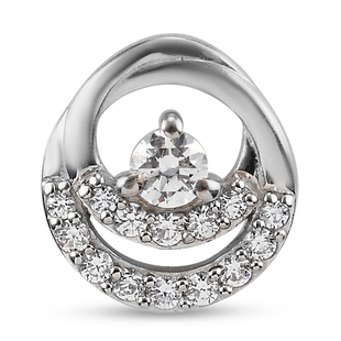 Lustro Stella Platinum Overlay Sterling Silver Pendant Made with Finest CZ 1.00 Ct.
