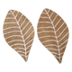 Set of 2 - 100% Cotton Leaf Shape Mat (Size 75x45 Cm) - Beige and White