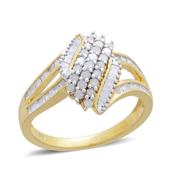 Diamond (Rnd) Ring in 14K Gold Overlay Sterling Silver 1.000 Ct.