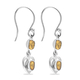 Artisan Crafted Polki Yellow Diamond Heart Earrings (With Hook) in Sterling Silver 0.32 Ct.
