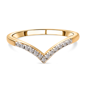 Diamond Wishbone Ring in 18K Vermeil Yellow Gold Plated Sterling Silver