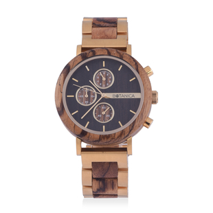 Botanica Goldthorn Zebrano Wood and Stainless Steel Watch - Rose