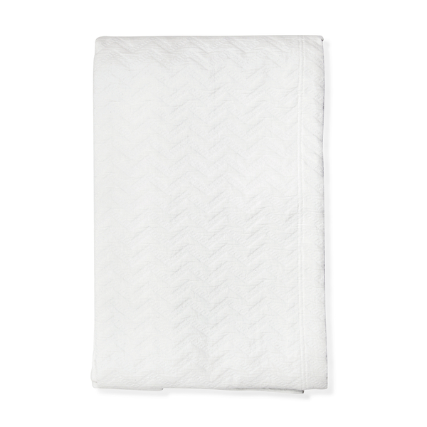 (Option- 2) Woven in Portugal Pique Bedspread Waves White 180x260 cm 80% Egyptian Cotton 20% Polyest