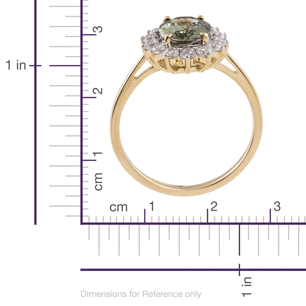Collectors Edition- 14K Y Gold Very Rare Size AAA Green Tanzanite (Ovl 2.45 Ct), Natural Cambodian Zircon Ring 3.500 Ct.