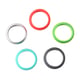 MP Set of 5 -  Silver, Dark Gray, Red, Green and Turquoise Colour Band Ring (Size S)