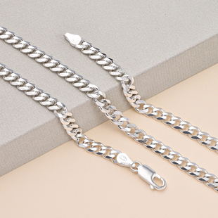 Hatton Garden Close Out Deal- Sterling Silver Curb Necklace (Size - 20) With Lobster Clasp, Silver W