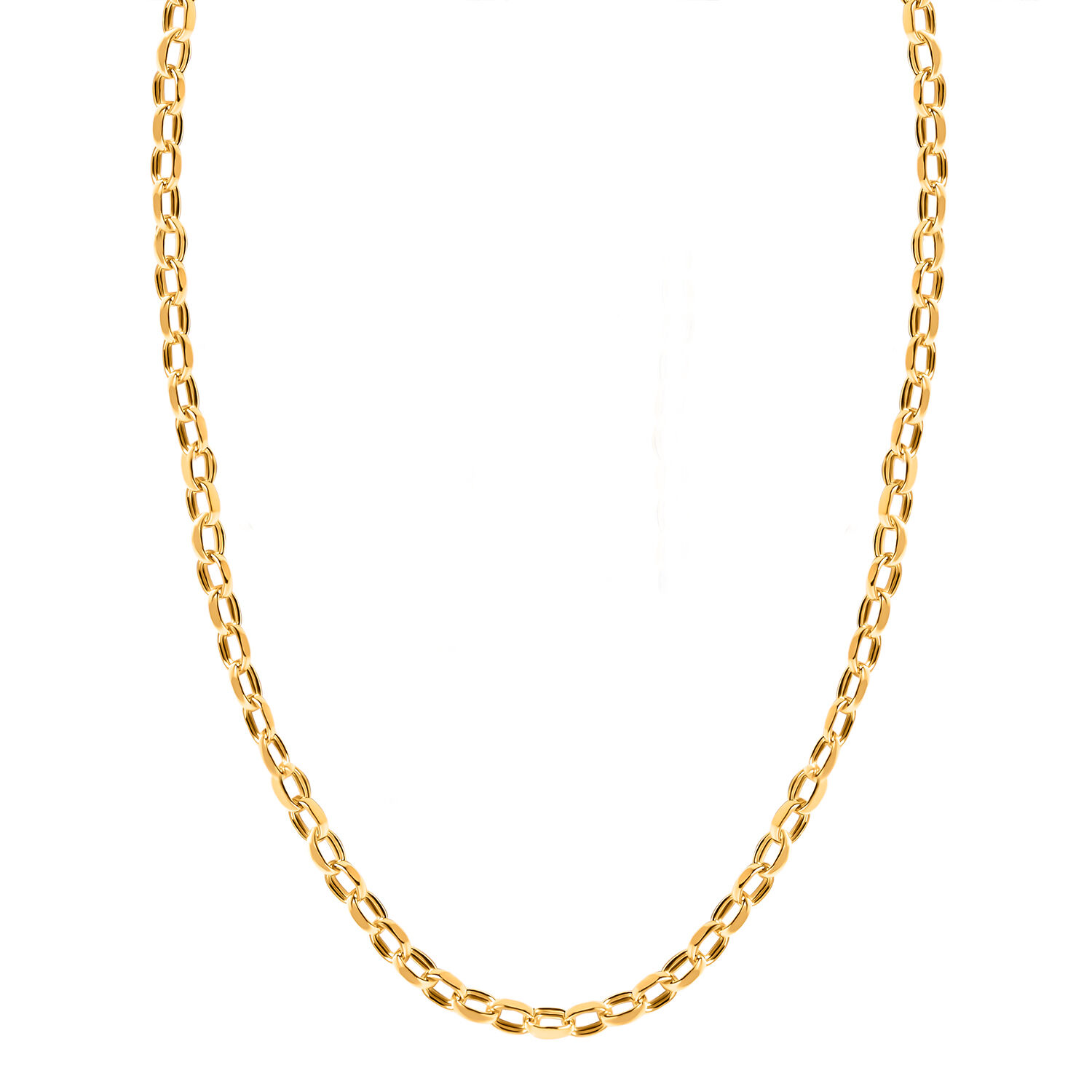 9K Yellow Gold Diamond Cut Oval Belcher 