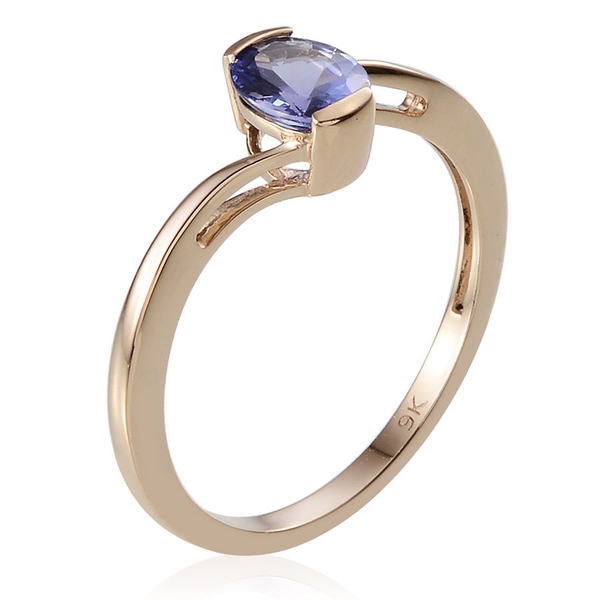 9K Y Gold Tanzanite (Ovl) Solitaire Ring 1.000 Ct.