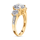 Moissanite Ring in 14K Gold Overlay Sterling Silver 3.39 Ct.