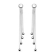 NY Close Out Deal - Rhodium Overlay Sterling Silver Dangling Earrings (with Push Back)