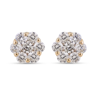 14K Yellow Gold Natural Yellow Diamond (SI) Stud Earrings (with Push Back) 0.50 Ct.