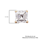 9K Yellow Gold Very Rare Moissanite Asscher Cut Earrings (with Push Back) 1.38 Ct.