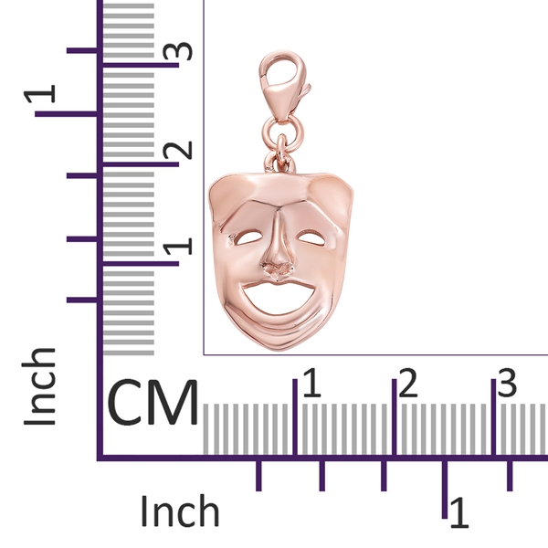 Laughing Face Mask Charm in Rose Gold Overlay Sterling Silver