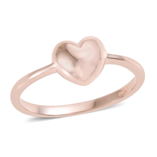 Mini Heart Promise Ring in Rose Gold Plated Sterling Silver