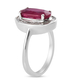 Premium African Ruby (FF) and Diamond Ring in Platinum Overlay Sterling Silver 3.31 Ct
