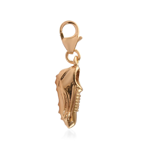 14K Gold Overlay Sterling Silver Football Boot Charm, Silver wt. 1.79 Gms