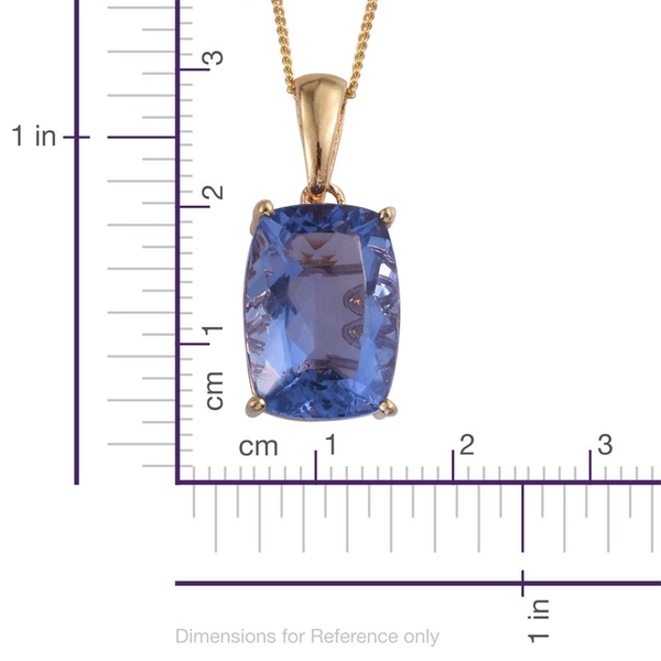 Colour Change Fluorite (Cush) Solitaire Pendant With Chain in 14K Gold Overlay Sterling Silver 7.500 Ct.