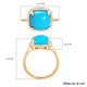 9K Yellow Gold Arizona Sleeping Beauty Turquoise and Diamond Ring 3.79 Ct.