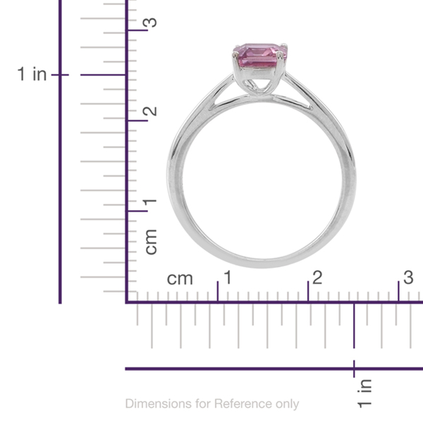 ILIANA 18K W Gold Pink Sapphire (Asscher Cut) Solitaire Ring 1.000 Ct.