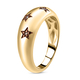 Champagne Diamond Star Dome Ring in Vermeil Yellow Gold Overlay Sterling Silver