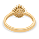 Turkizite and Diamond Ring in Vermeil Yellow Gold Overlay Sterling Silver 1.00 Ct.