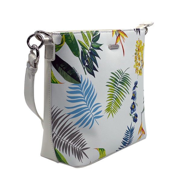 David Jones Tropical Floral Printed Hobo Bag - White