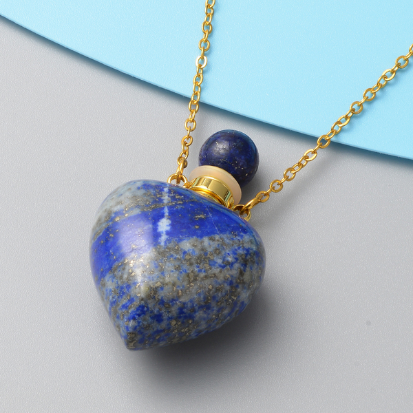 Lapis Lazuli Necklace (Size - 22) in Yellow Gold Tone