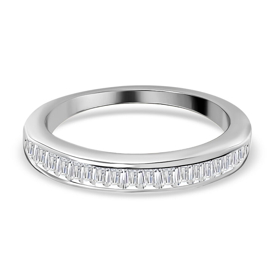 ILIANA 18K White Gold IGI Certified Diamond (SI-G-H) Half Eternity Ring 0.50 Ct.