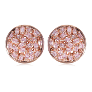 9K Rose Gold Natural Pink Diamond Fire Cracker Earrings (with Push Back) 0.25 Ct.