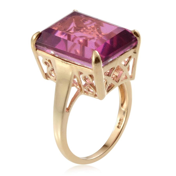 Radiant Orchid Quartz (Oct) Solitaire Ring in 14K Gold Overlay Sterling Silver 14.000 Ct.