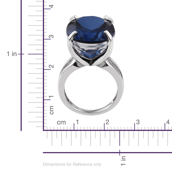 Ceylon Colour Quartz (Ovl) Ring in Platinum Overlay Sterling Silver 17.750 Ct.