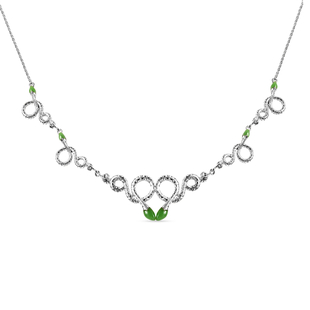 Rachel Galley Venom (Snakes) Collection - Green Jade Necklace (Size 20 with 4 inch Extender) in Rhod