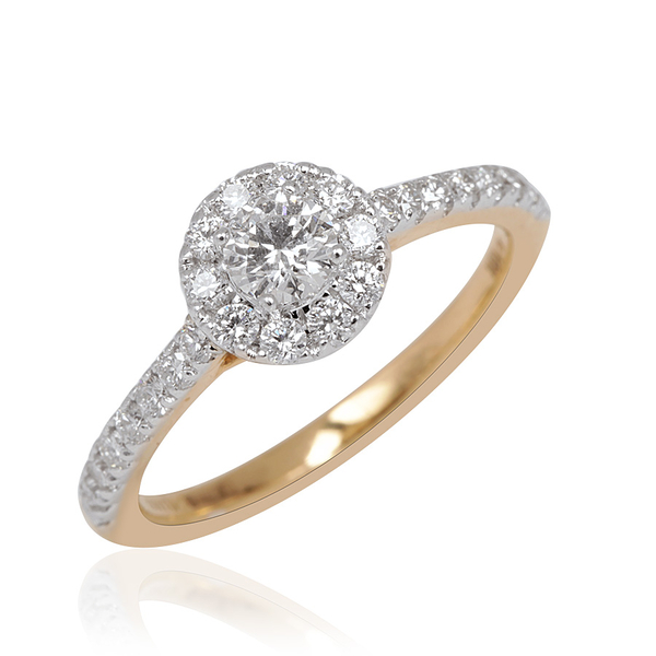 ILIANA 18K Y Gold IGI Certified Diamond (Rnd 0.31 Ct) (SI/ G-H) Ring 0.750 Ct.
