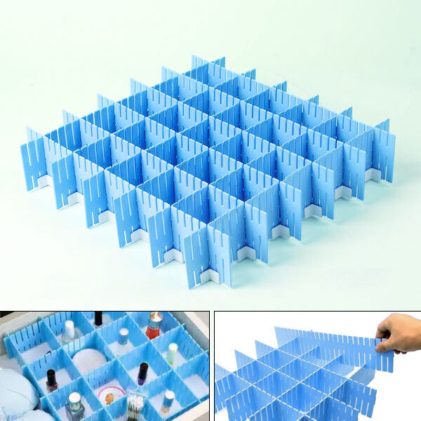 Set of 12 DIY Plastic Grid Drawer Dividers Blue 6269054 TJC