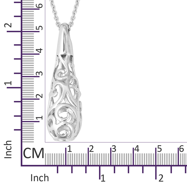 Lucy Q Air Drip Collection - Pendant With Chain (Size 30) in Rhodium Plated Sterling Silver