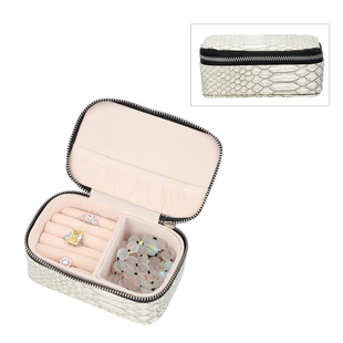 Dragon Skin Pattern Mini Pocket Jewellery Box (Size 13x8x5.5cm) - Cream