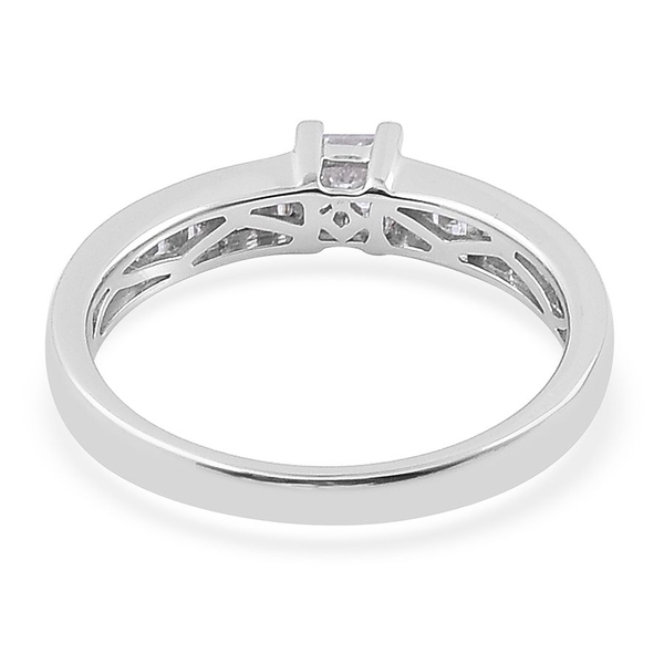 ILIANA 18K White Gold IGI Certified Princess Cut Diamond (SI G-H) Engagement Ring 0.500 Ct.