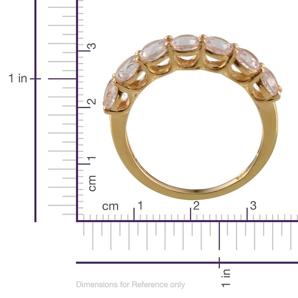 Marropino Morganite (Rnd) 7 Stone Ring in 14K Gold Overlay Sterling Silver 1.500 Ct.