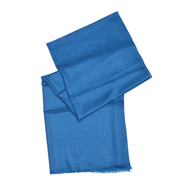 Limited Available - 100% Fine Cashmere Wool Royal Blue Colour Shawl (Size 200x70 Cm)