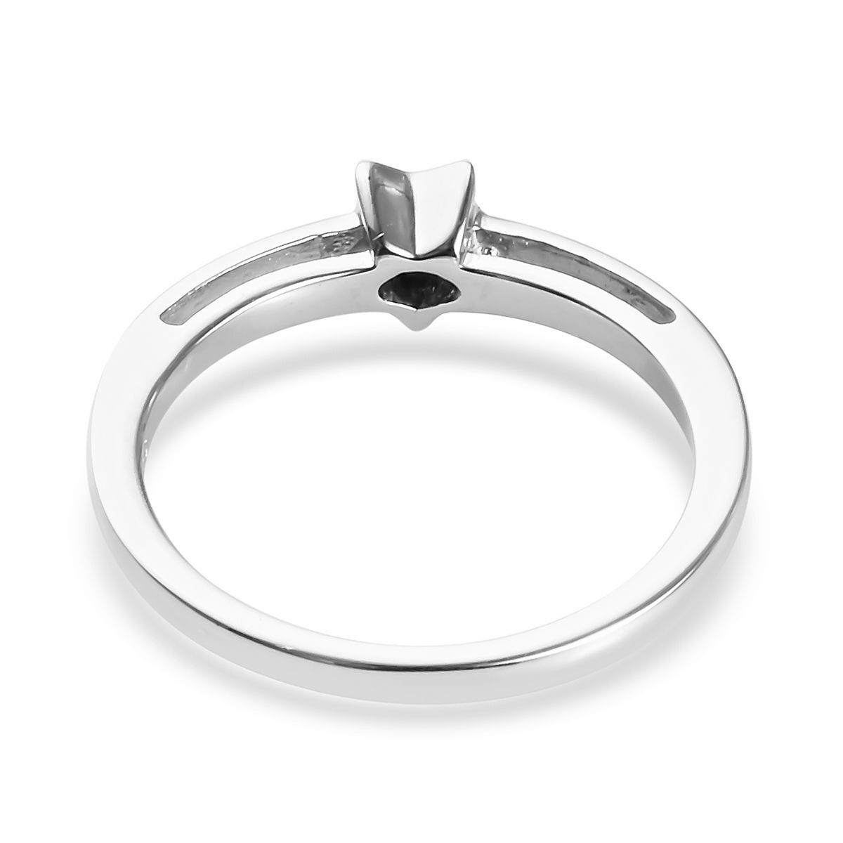 Diamond Star Stackable Platinum Overlay Sterling Silver