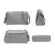 SENCILLEZ 100% Genuine Leather Crossbody Bag with Zipper Closure and Detachable Shoulder Strap (Size 28x9x17cm) - Grey