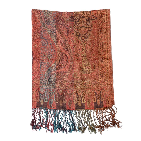 100% Superfine Silk Multi Colour Jacquard Jamawar Scarf with Fringes (Size 70x180 Cm) (Weight 125 - 140 Grams)
