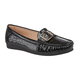 Lotus LIBBY Loafers with Croc Pattern and Buckle (Size 3) - Black