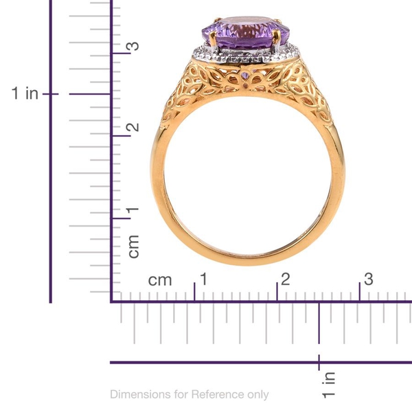 Brazilian Amethyst (Ovl) Solitaire Ring in 14K Gold Overlay Sterling Silver 4.250 Ct.