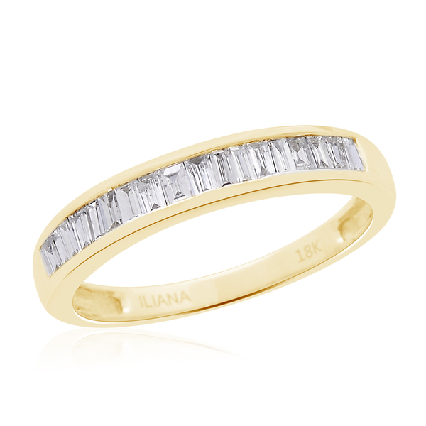 ILIANA 18K Yellow Gold IGI Certified Diamond (Bgt) (SI/G-H) Ring 1.000 Ct.