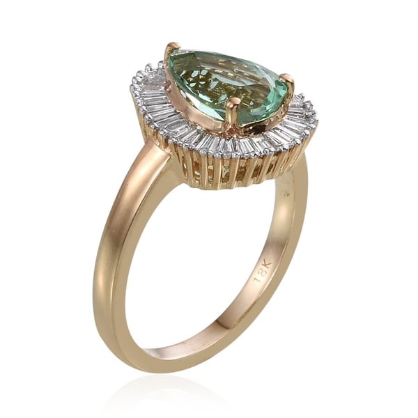 ILIANA 18K Y Gold Boyaca Colombian Emerald (Pear 2.00 Ct), Diamond Ring 2.500 Ct.